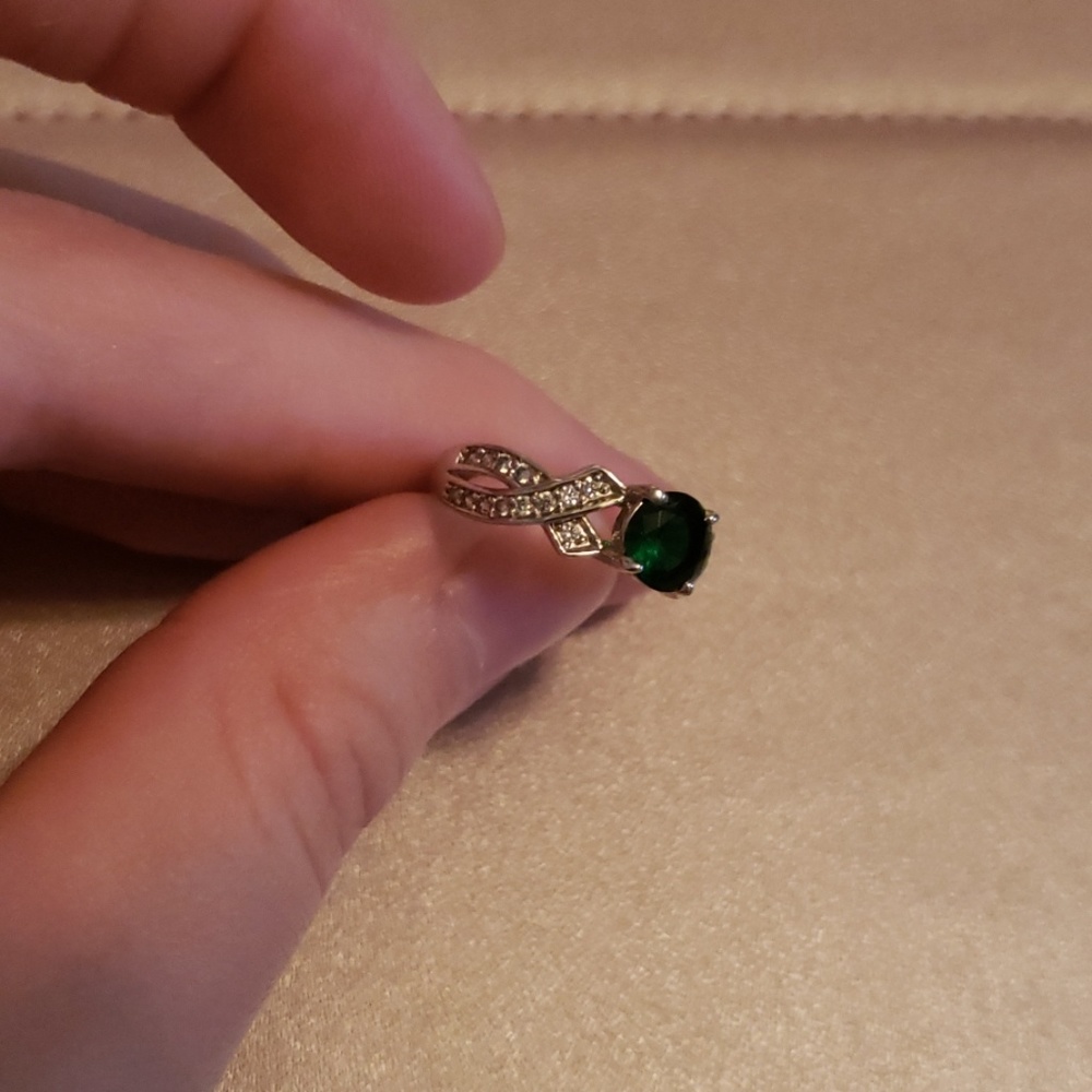 Lab created emerald ring